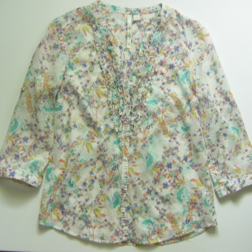 LC LAUREN CONRAD Floral cotton blouse